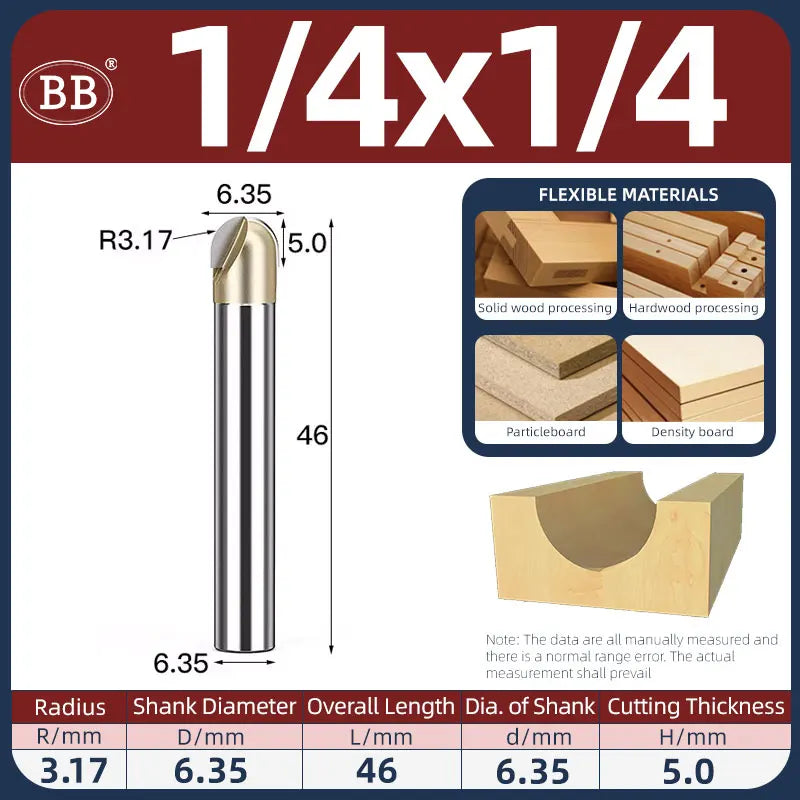 BB Half Round Router Bits