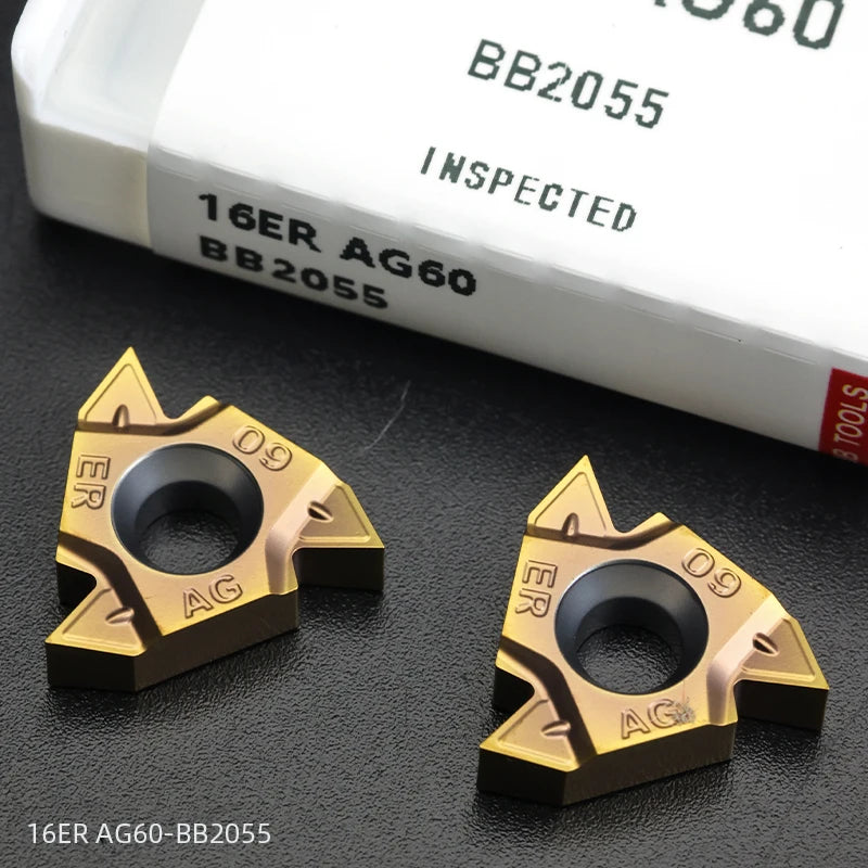 BB Carbide Threading Insert 16ER 16IR 11IR AG55 AG60 External Internal Indexable Lath Turning Cutter Steel Aluminum CBN PCD