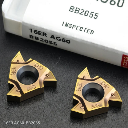 BB Carbide Threading Insert 16ER 16IR 11IR AG55 AG60 External Internal Indexable Lath Turning Cutter Steel Aluminum CBN PCD