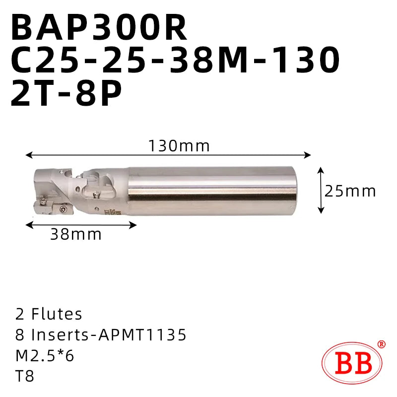 BB Corn Milling Cutter Indexable Mill CNC Tools 300R 400R Side Roughing Machining Steel Pineapple Cutting APMT1135 Inserts