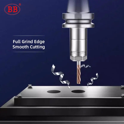 BB Reamer Left Hand 0.5mm-2.22mm BB2055 Micro Carbide Spiral Flute Coated PRO External Cooling Aluminum Small Hole Making