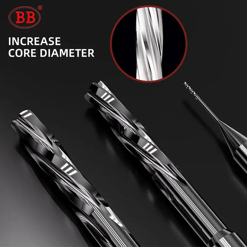 BB Carbide Left-Hand Spiral Flute Reamer | PRO Series BF2055 | Ø2.23–3.95mm External Cooling