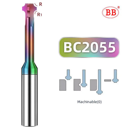 BB Corner Rounding Cutter UP DOWN Cutting Tool Carbide Coated Aluminum Steel R0.2-R3