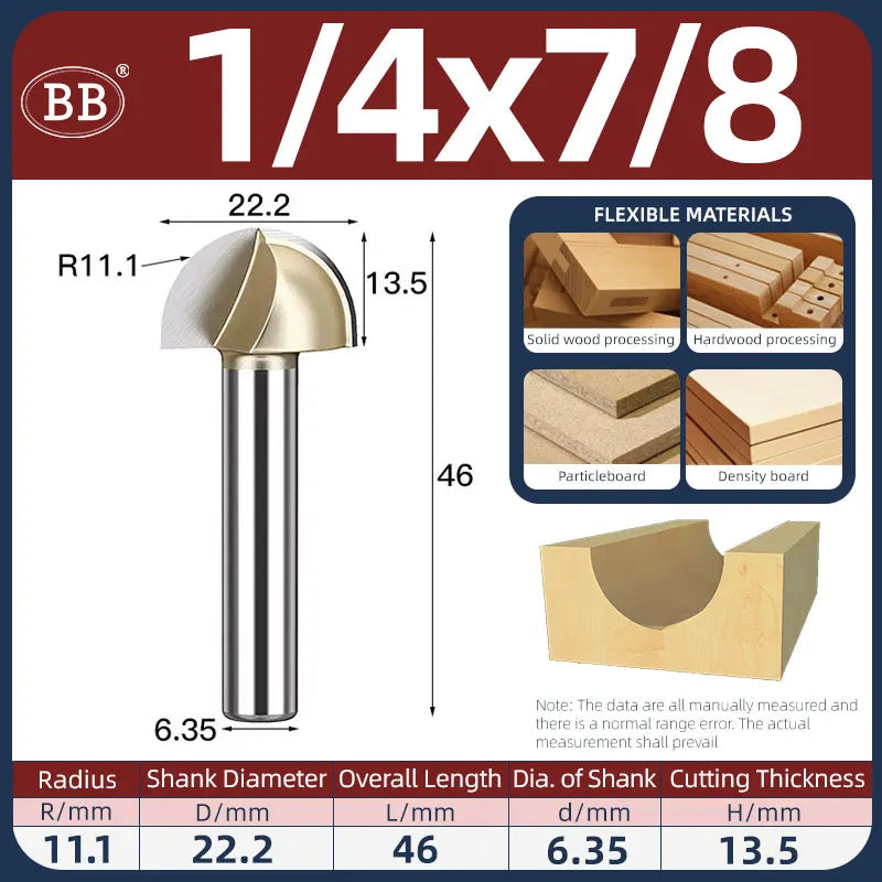 BB Half Round Router Bits