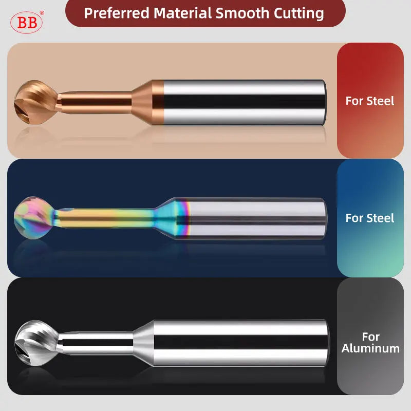 BB Ball T Shape Cutter Undercutting 3D Arc Ball Nose Tool R2 R3 R4 R5 R6 Wood Plastic Metal BC2055 BB2055