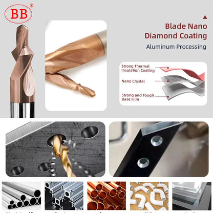 BB Step Drill 90 Degree for Steel CNC Precision Solid Carbide Drilling Tools Coated Screw Hole BB2055
