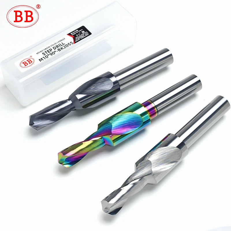 BB Step Drill 90 Degree 180 CNC Precision Solid Carbide Drilling Tools DLC Coated Screw Hole
