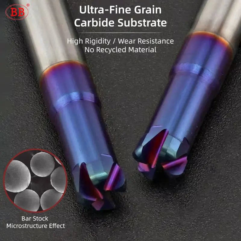 BB Corner Radius End Mill Short Cutting Carbide BL2060 for Steel Iron