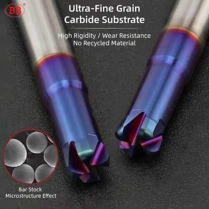 BB Corner Radius End Mill Short Cutting Carbide BL2060 for Steel Iron