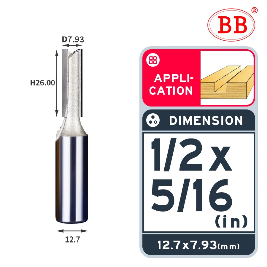 BB Straight Bit 1/4 1/2 Woodworking