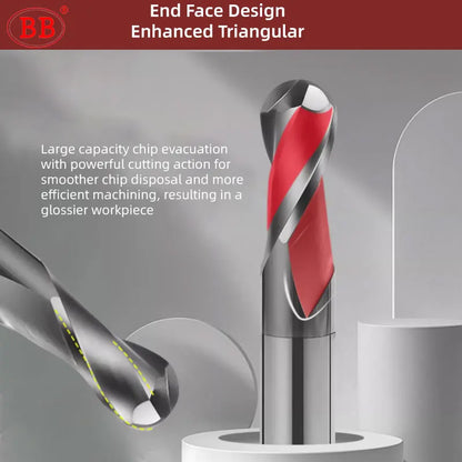 BB Ball Nose End Mill – DLC Coated Solid Carbide | R0.5–R6 | Aluminum Copper Stainless Steel | CNC Machining