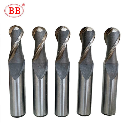 BB HSS Ball Nose End Mill 2 Flute 4 Flute with Straight Shank Radius 0.5 to R16 Milling Cutter CNC Metal Machining Tool