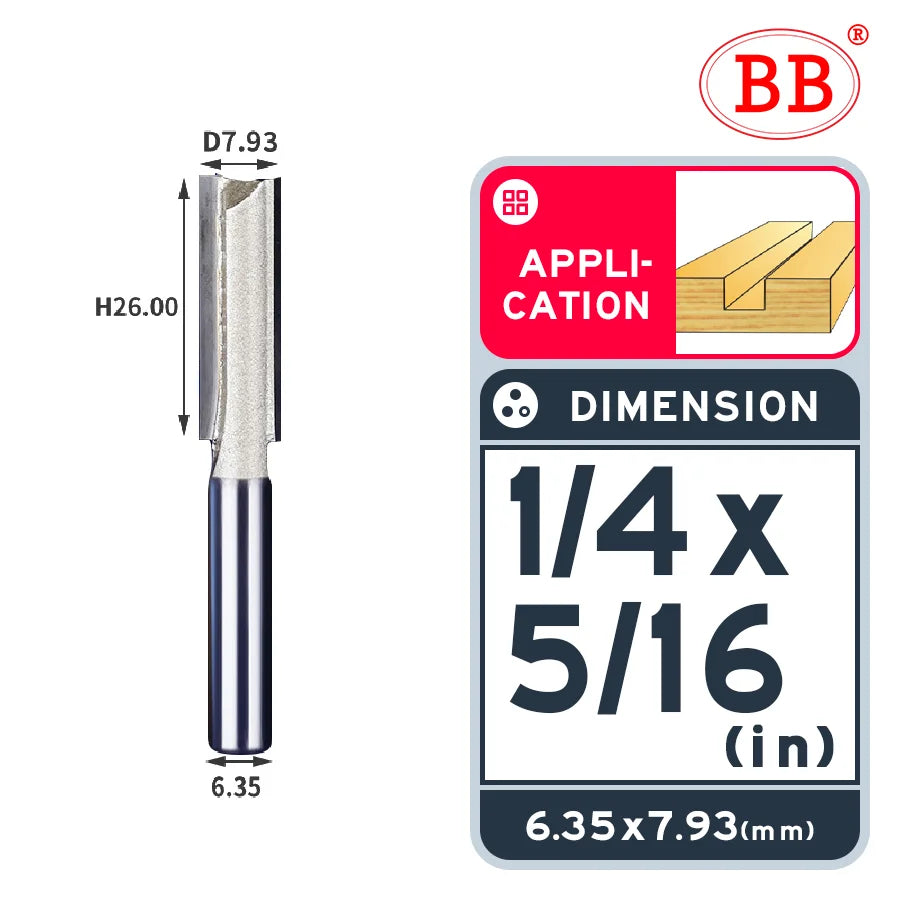 BB Straight Bit 1/4 1/2 Woodworking