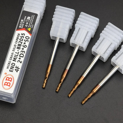 BB 3mm Shank Diameter Ball Nose & Flat End Mill Small Carbide Cutter CNC Machining