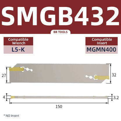 BB SMGB Groove Turning Tool SMGB226 SMGB326 SMGB432 Lathe Cutter Holder for MGMN