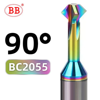 BB Front Back Deburrer Double Angular Chamfering Cutter Inner Chamfer 90 60 Degree for Metal Hole Internal Burr Removal CNC Tool