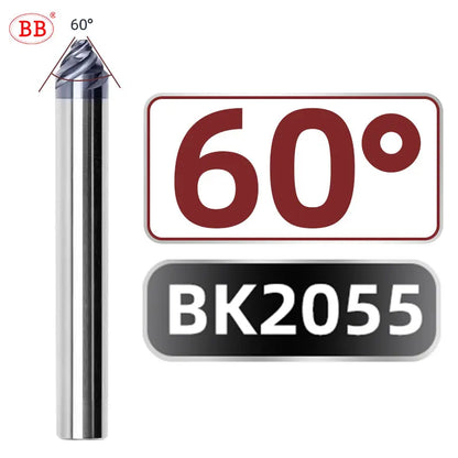 BB Chamfer Cutter Spiral Flute Carbide End Mill 30 40 60 90 120 Degree Steel Aluminum