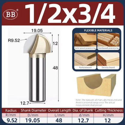 BB Half Round Router Bits