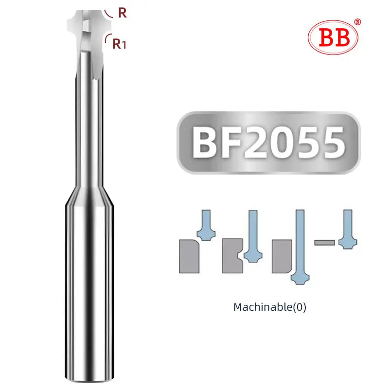 BB Corner Rounding Cutter UP DOWN Cutting Tool Carbide Coated Aluminum Steel R0.2-R3