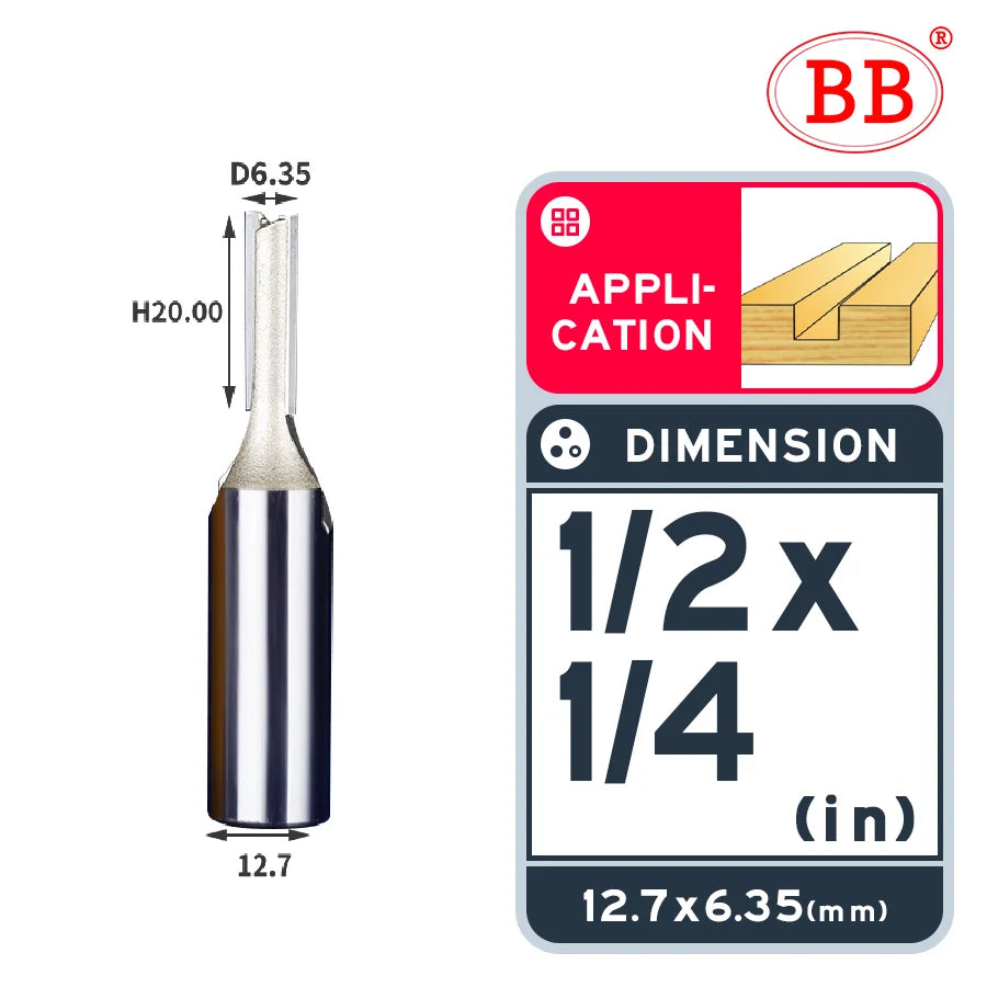 BB Straight Bit 1/4 1/2 Woodworking