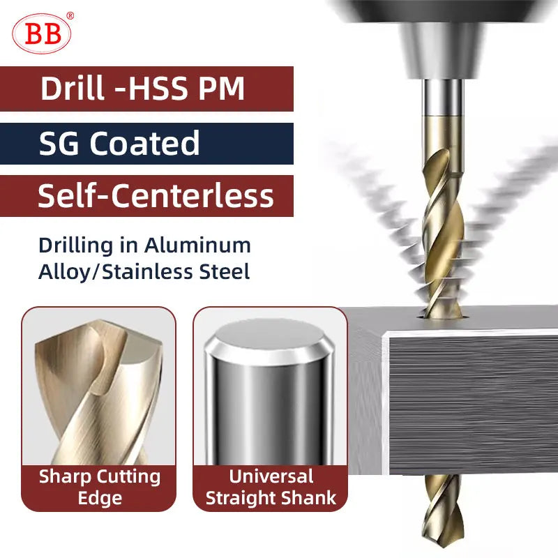 BB Drill Bit CNC HSS-PM Cobalt Drilling Tool Powder Metallurgy Superalloy High Performance for Metal Steel SUS Stainless Steel