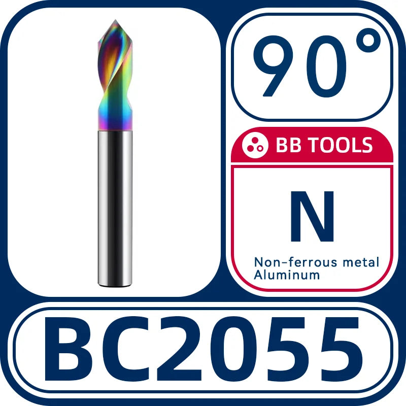 BB Spot Drill Bit CNC Hole Making Tool NC 60 90 120 Degree Short Drill 1mm-20mm Hard Steel Aluminum Coating BL2060 BC2055