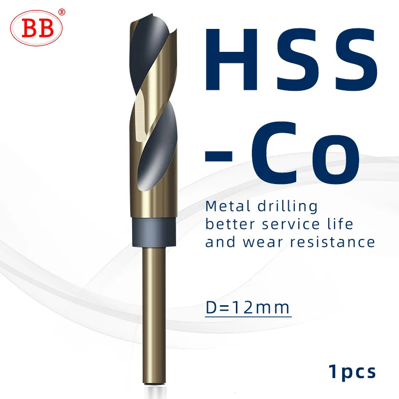 BB Twist Drill Bit 1/2 Inch HSS M2 M35 Cobalt Metal Steel Hole Making Tool CNC Drilling 12mm Shank 12~35mm