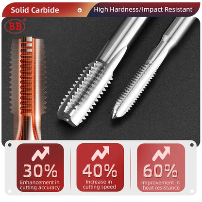 BB Machine Taps UNC UNF Inch Pitch CNC Hole Thread Tool Carbide Coated for Aluminum Steel