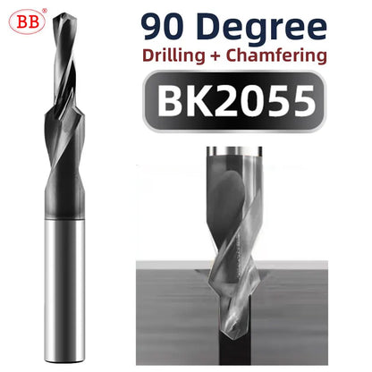BB Step Drill 90 Degree for Steel CNC Precision Solid Carbide Drilling Tools Coated Screw Hole BB2055
