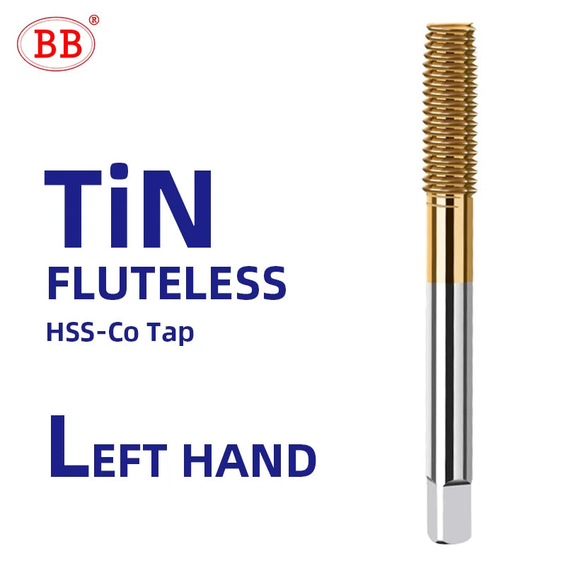 BB Fluteless Tap HSS TiN Coated M35 Co5 CNC Machine Thread Tool for Metal