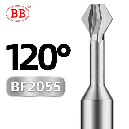 BB Front Back Deburrer Double Angular Chamfering Cutter Inner Chamfer 90 60 Degree for Metal Hole Internal Burr Removal CNC Tool