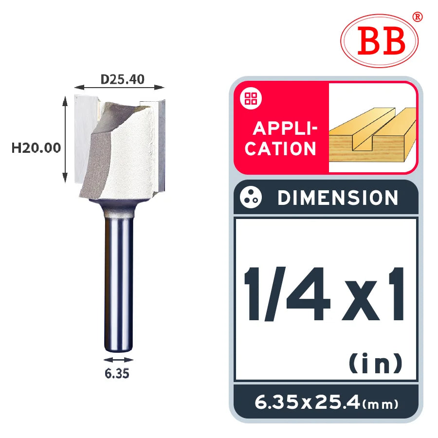 BB Straight Bit 1/4 1/2 Woodworking