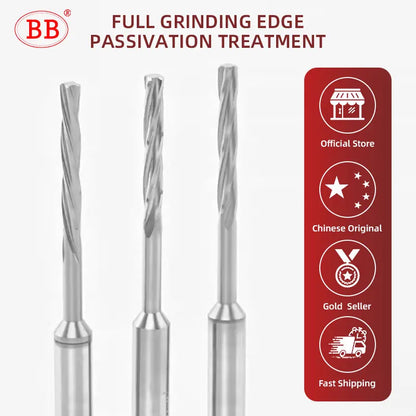 BB Carbide Left-Hand Spiral Flute Reamer | PRO Series BF2055 | Ø2.23–3.95mm External Cooling