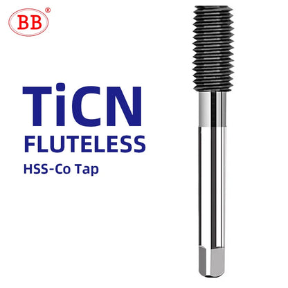 BB Fluteless Tap HSS TiN Coated M35 Co5 CNC Machine Thread Tool for Metal