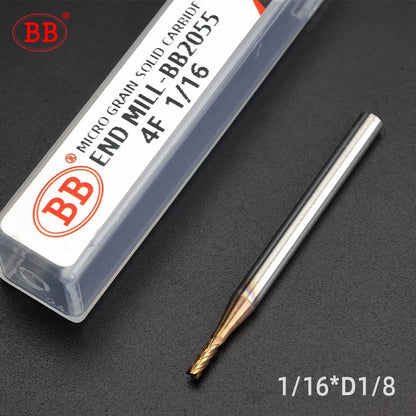 BB 1/8 3/16 1/4 5/16 3/8 1/2 5/8 Imperial Inch End Mill Carbide CNC Milling Cutter Tool 2 3 4 Flute 3.175 12.7 Metal Steel