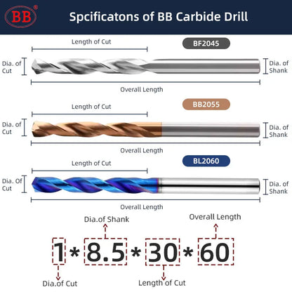 BB Carbide Drill BF2045 L=60mm