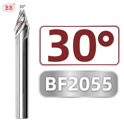 BB Chamfer Cutter Spiral Flute Carbide End Mill 30 40 60 90 120 Degree Steel Aluminum