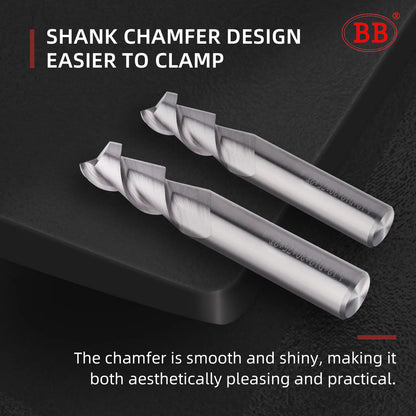 BB 2 Flutes Spiral End Mill CNC Machining Engraving Cutter Carbide Router Bit for Wood Aluminum Copper 0.1mm-20mm DIY Tool