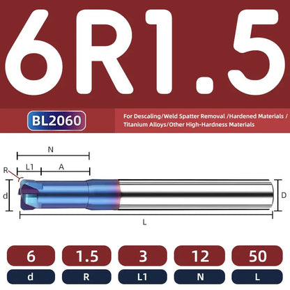BB Corner Radius End Mill Short Cutting Carbide BL2060 for Steel Iron