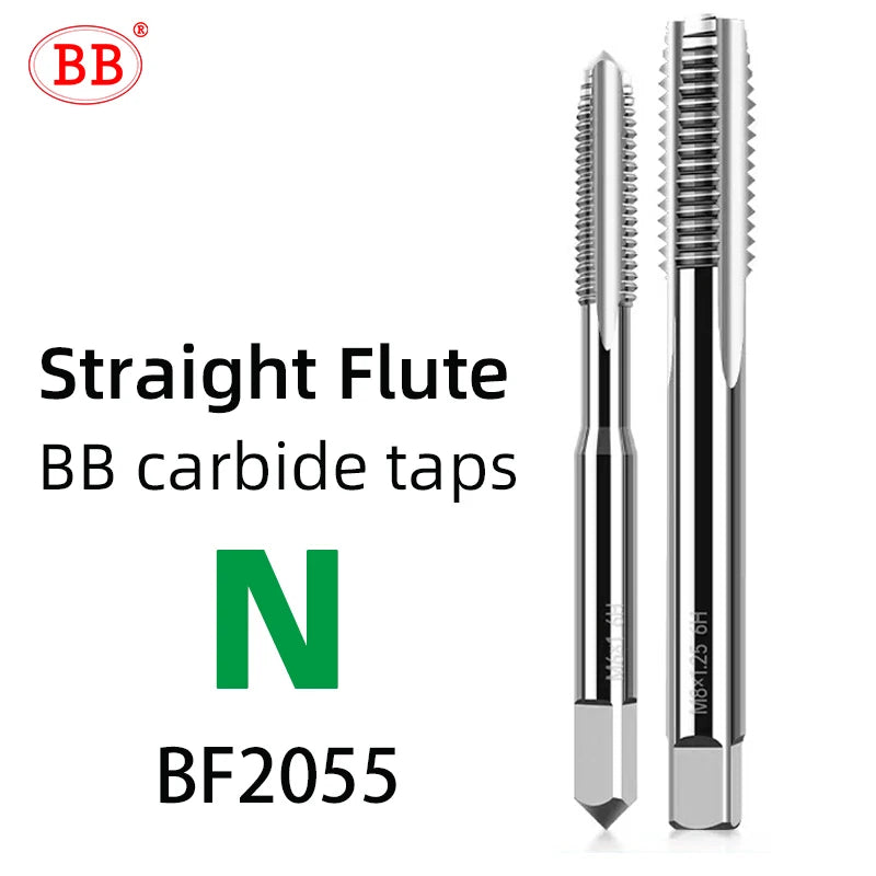 BB CNC Carbide Tap Spiral Straight Flute Fluteless Machine Thread Forming Coated Hardness M2 M3 M4 M5 M6 Metal Tool 1PCS