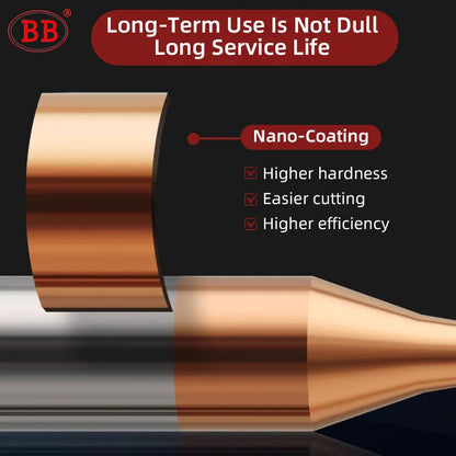 BB Deep Long Neck Micro Carbide End Mill 2xD Rib Processing Cutter CNC Small Diameter 0.2 0.3 0.4 0.5 0.6 0.7 0.8 0.9mm Mini