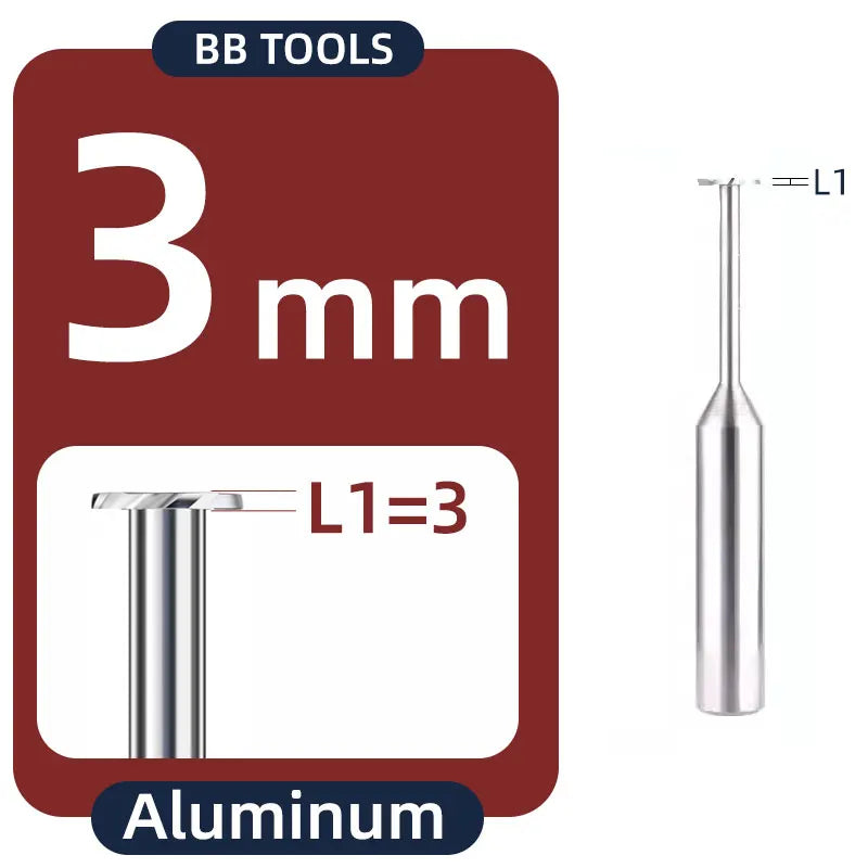 BB Extend Carbide T Slot Milling Cutter Long Neck End Mill CNC Groove Machining Tool for Metal Aluminum Steel 3mm-20mm