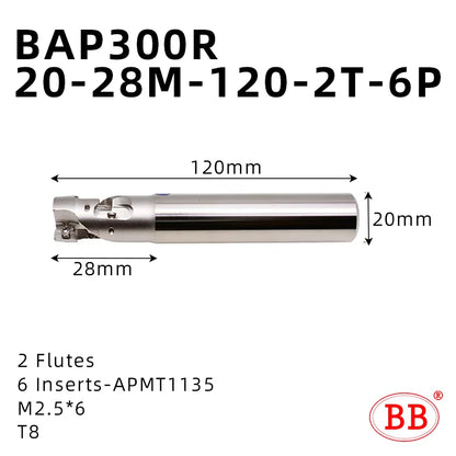 BB Corn Milling Cutter Indexable Mill CNC Tools 300R 400R Side Roughing Machining Steel Pineapple Cutting APMT1135 Inserts