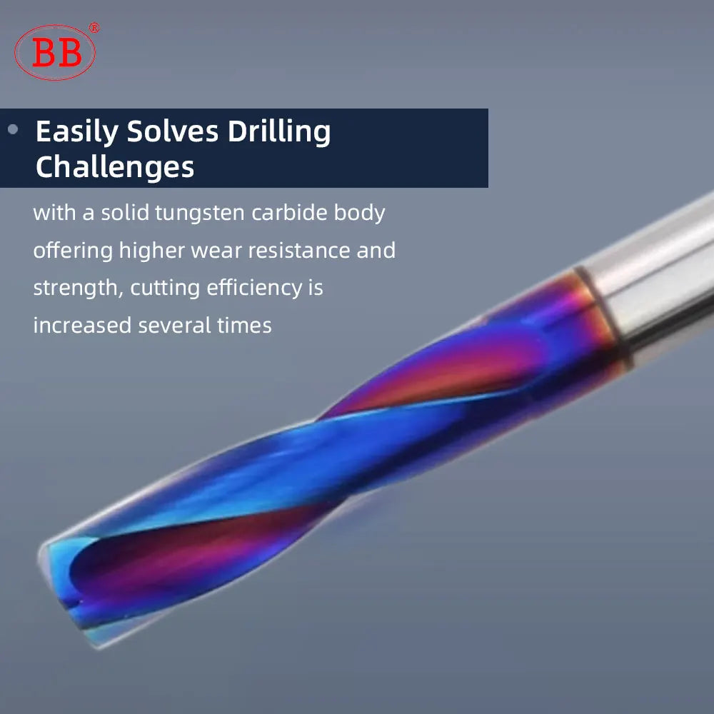 BB Flat Drill 180 Degree CNC Drilling Tool Coated Solid Carbide for Metal Alloy Steel Hole BL2060