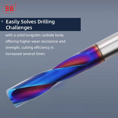 BB Flat Drill 180 Degree CNC Drilling Tool Coated Solid Carbide for Metal Alloy Steel Hole BL2060