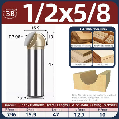 BB Half Round Router Bits