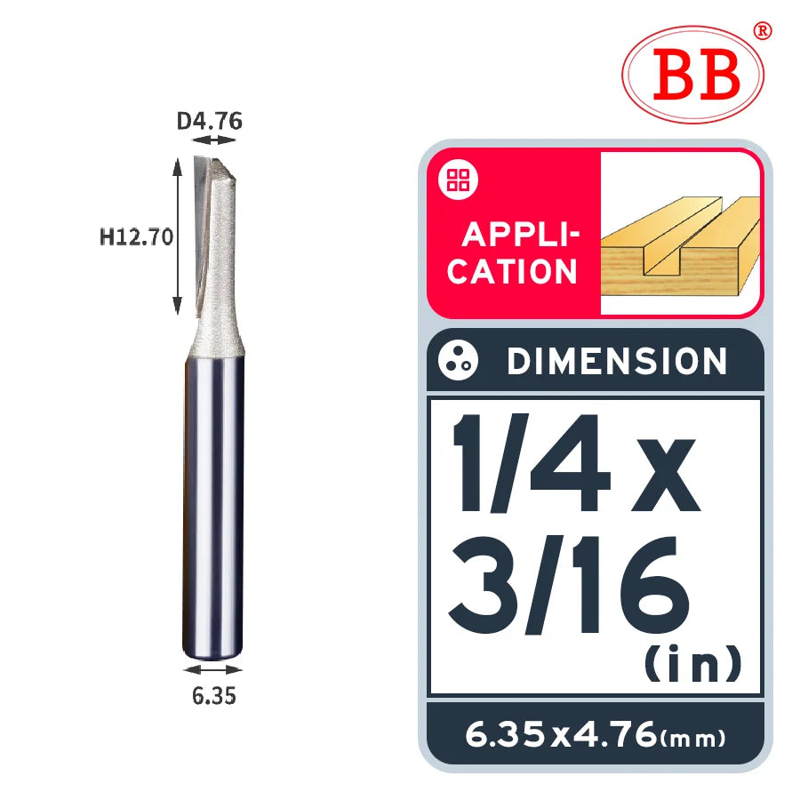 BB Straight Bit 1/4 1/2 Woodworking