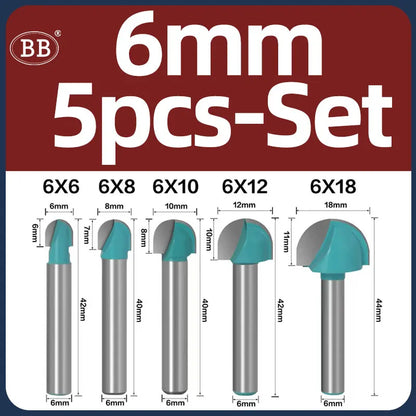 BB Half Round Router Bits