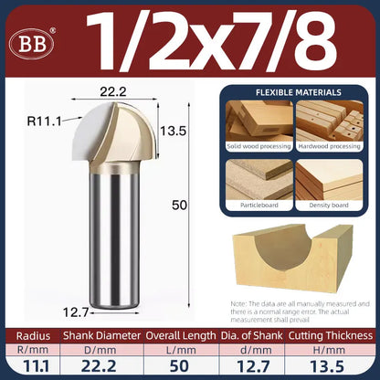 BB Half Round Router Bits