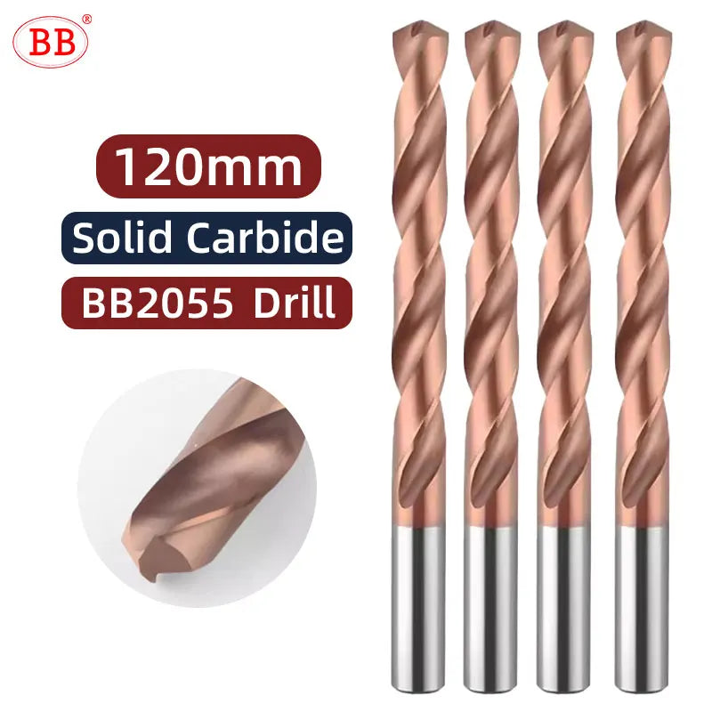 BB 100mm Length Coated Carbide Drill Machine Metal Hole Making Tool for Steel Stainless Steel(11.0~17.0mm)